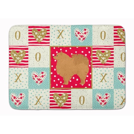 Carolines Treasures 19 x 27 in. Pomeranian No.1 Love Machine Washable Memory Foam Mat CK5877RUG